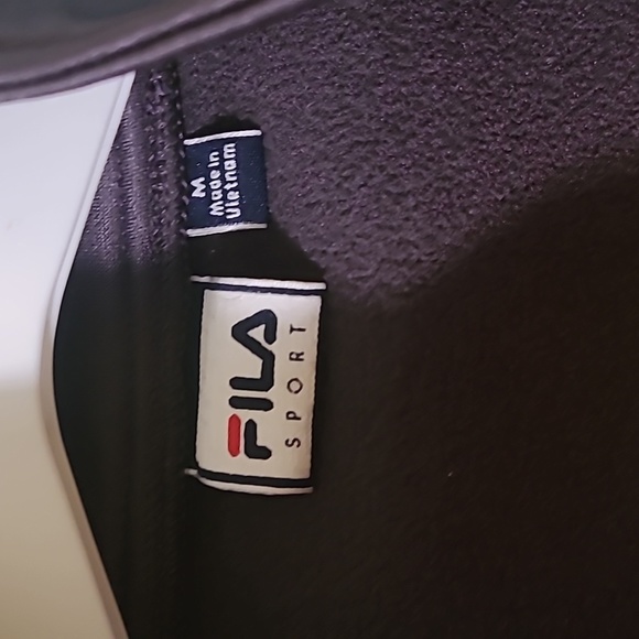 Fila Sport Womens Medium orange gray knit woven hoodie jacket sweatshirt - Picture 2 of 8